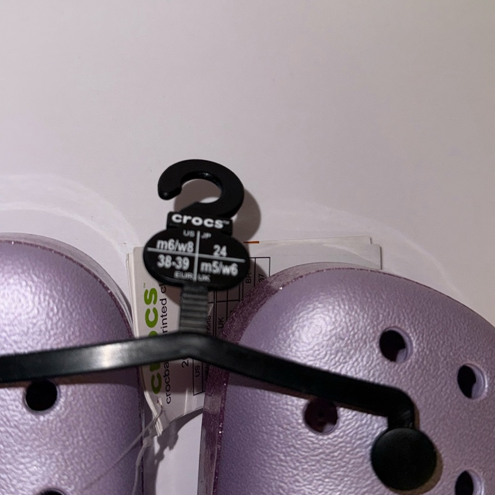 CROCS Crocband Clogs Shoes #205834-5PC Purple Glitter Unisex Women's 8/Men's 6 - Picture 4 of 5
